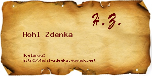 Hohl Zdenka névjegykártya